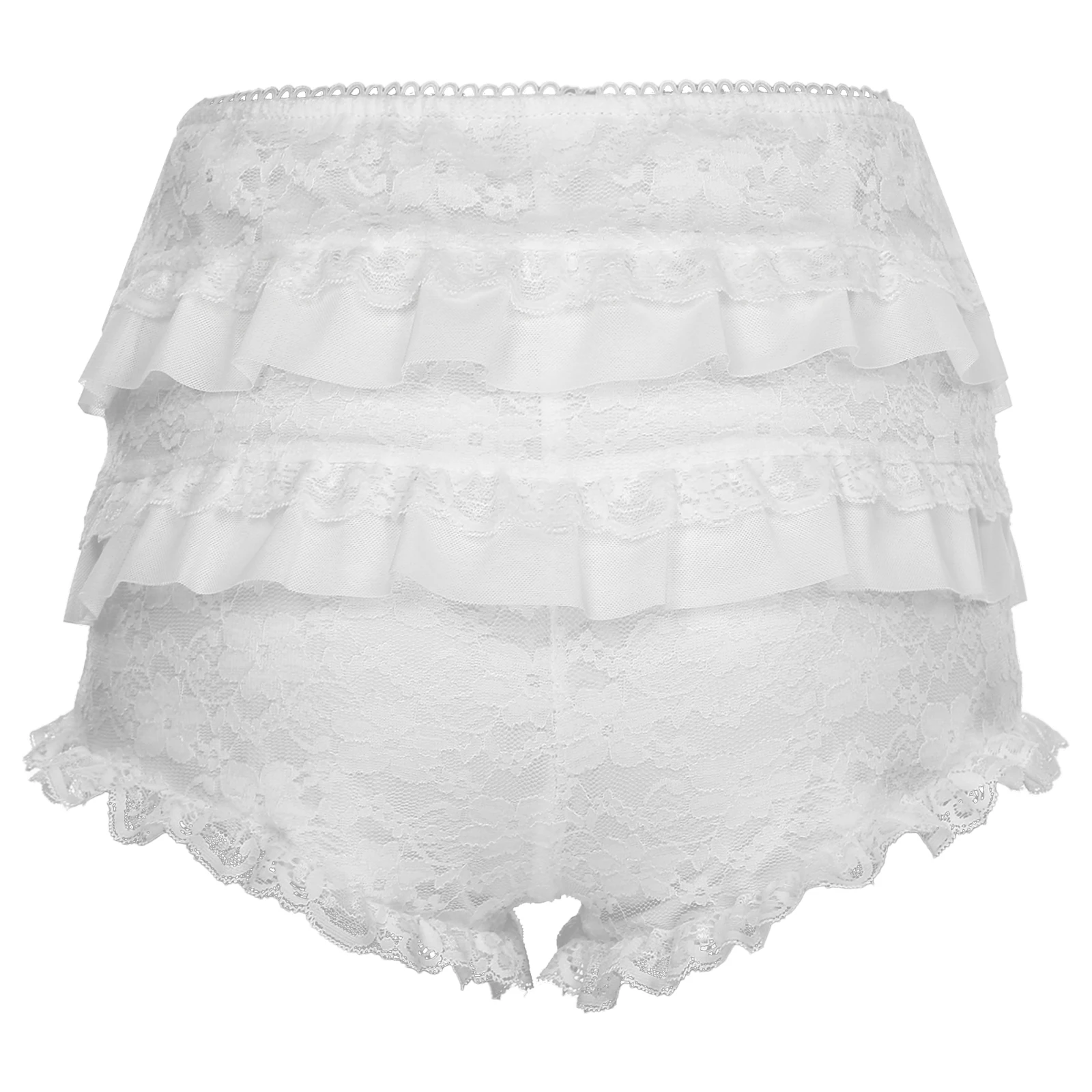 Women Lace Ruffles Shorts Layered Pettipants Panties Booty Shorts Underwear Lolita Dress Safety Short Cosplay Party Dancewear