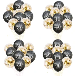 Latex Birthday Balloon 12inch Confetti Balloons 30 40 50 60 Years Old Birthday Party Adult Anniversary decor Foil Helium Ballon