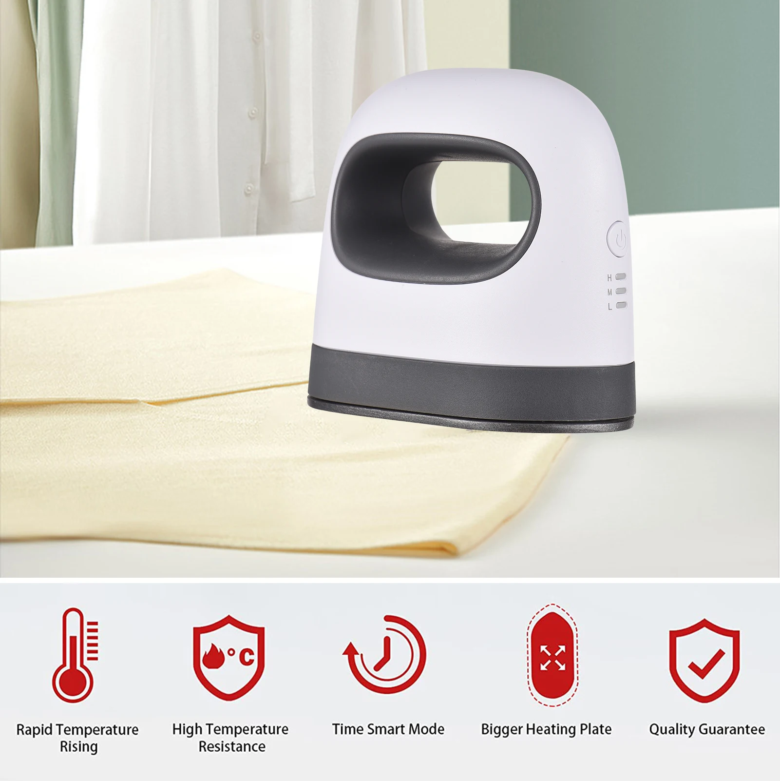 

Small Heat Transfer Machine 3 Gear Temperature Portable Miniature Heat Transfer Iron Press for T-shirts DIY Clothing Hats Bags