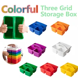 Taşıma Kolu Taşınabilir Çok Amaçlı Sanat El Sanatları Caddies 3 Bölmeli Depolama Caddy Saplı Plastik Bölünmüş Sepet Kutusu Kutusu