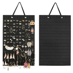 Borsa organizer per esposizione di gioielli montata a parete Borsa verticale per orecchini, collane, braccialetti, borsa per organizer, stick appiccicoso sul colore della parete