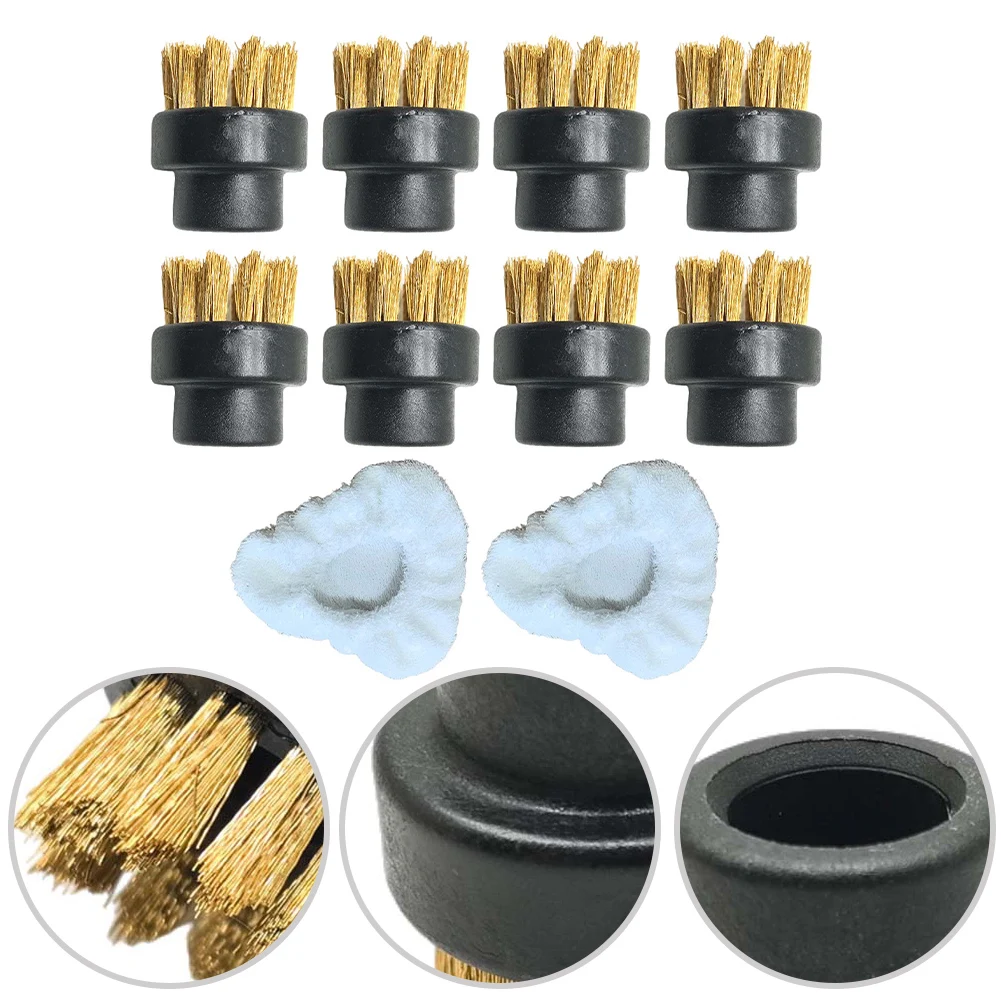 Подушечки для паровой швабры и набор инструментов с круглой щеткой, моющиеся чехлы из микрофибры для треугольной щетки для аксессуаров для пароочистителей Dupray