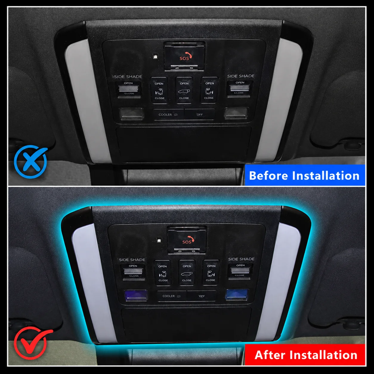 Car Ambient Light For Toyota Alphard Vellfire 40 Series Ceiling Surround LED Strip OEM Color Sync Plug-and-Play Auto Accessories