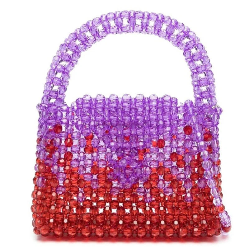 

Colorful Gradient Bead Production Women's Bags New Fashion Niche Design Chain Crossbody Bag Versatile Handbag Piece Custom Color