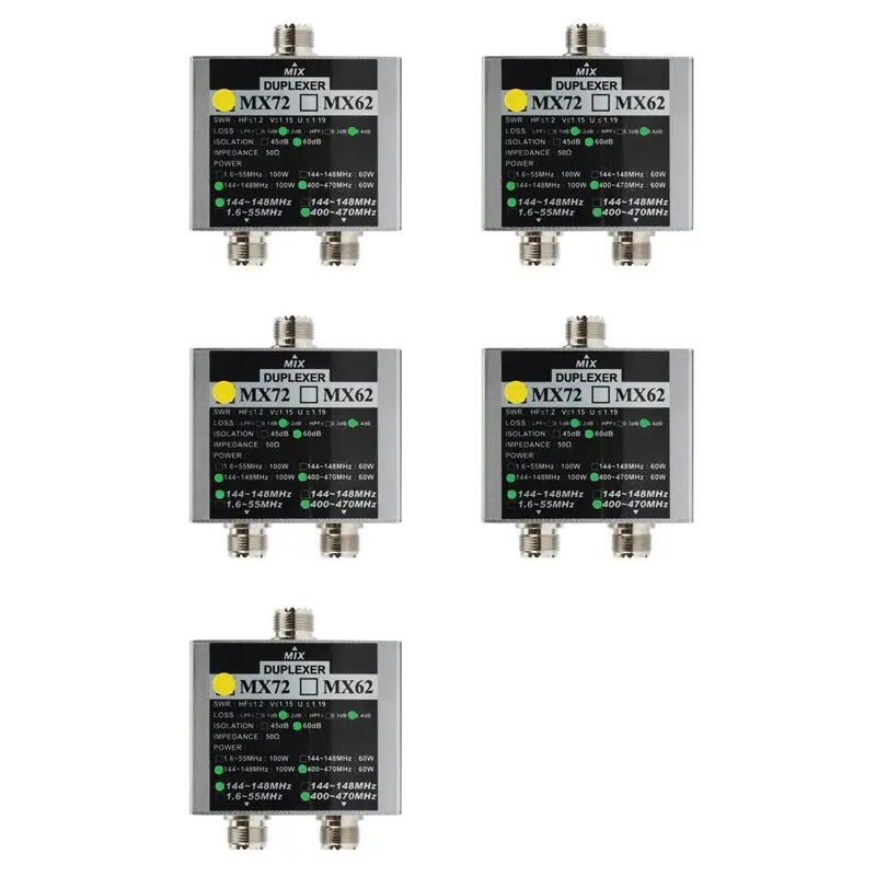 

BNVN-5X Walkie Talkie Ham VHF UHF Tri-Band Amateur Two Way Radio Antenna Combiner MX72 60-100W Linear Antenna Duplexer