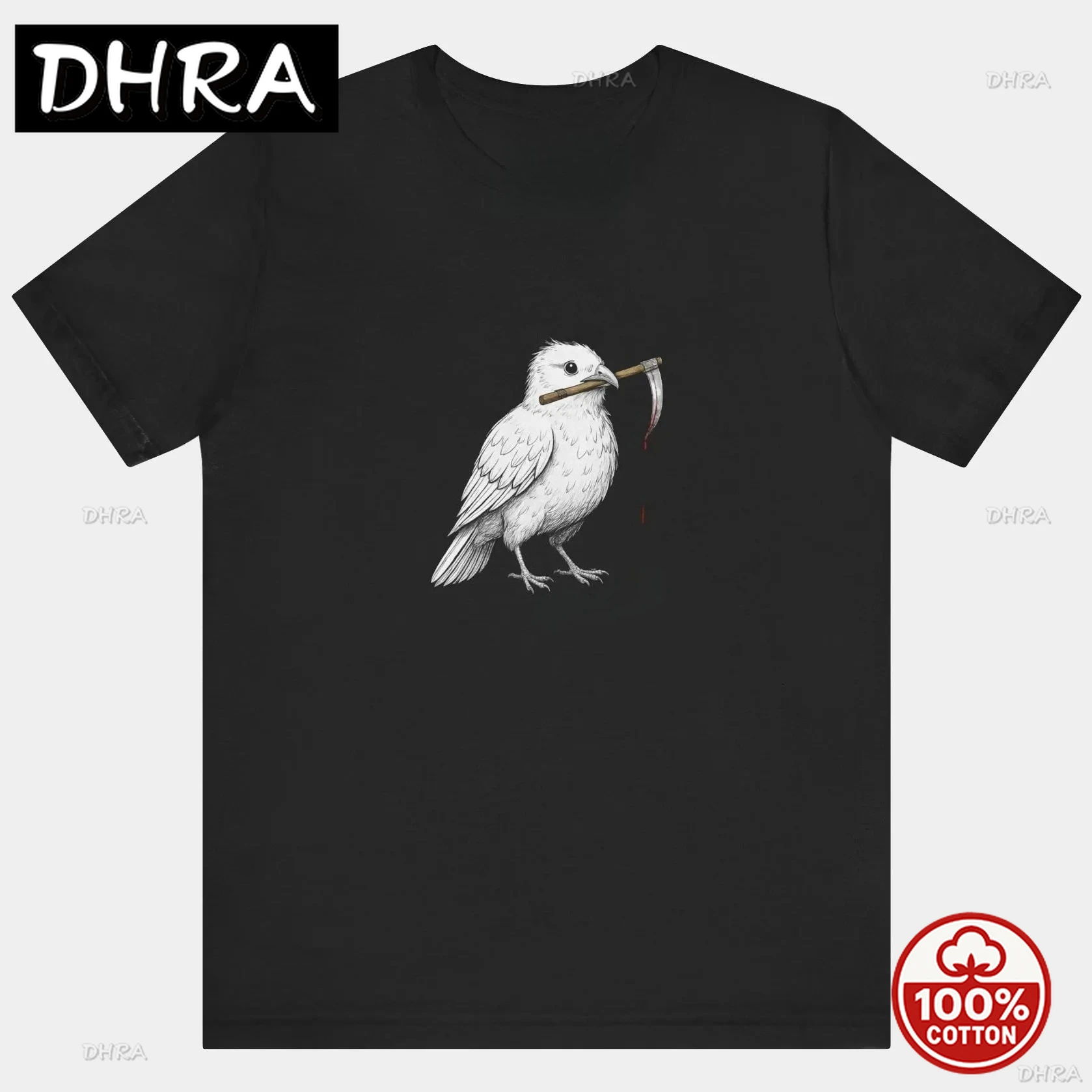 تي شيرت صيفي كاجوال: السلام لديه سعر، تيشيرتات جرافيك على شكل Dove Grim Reaper Philosophy ملابس شارع ريترو عالية الجودة