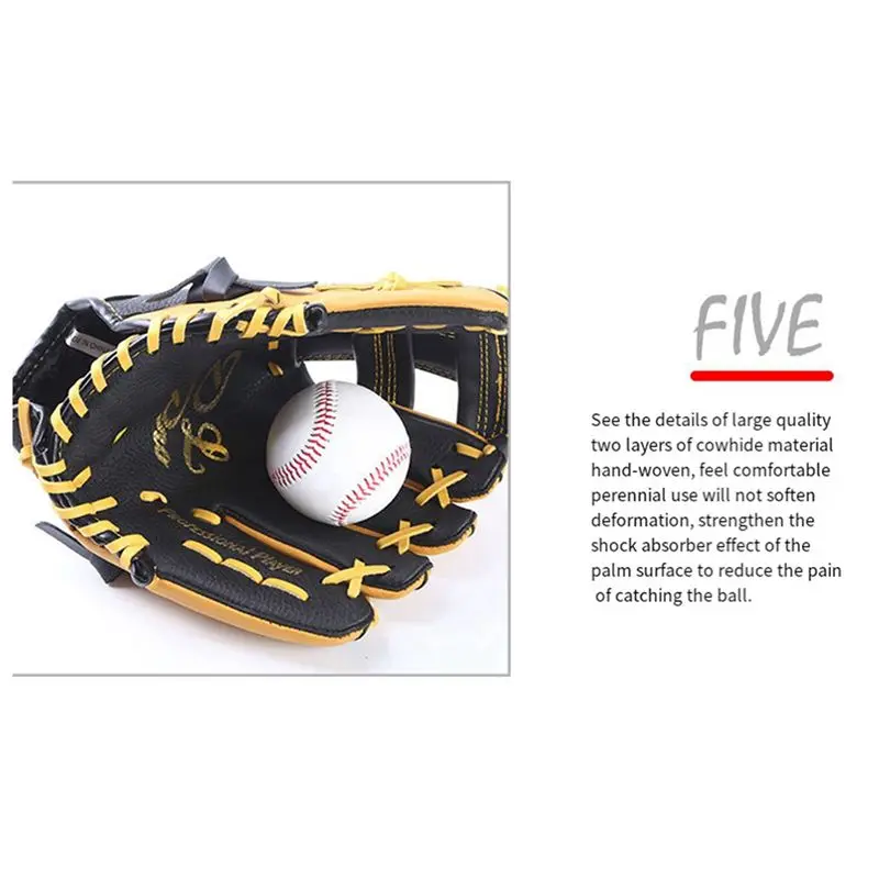 1 Pieces Double Layer Cowhide Baseball Glove Batting Gloves 12.5Inch, Suitable For Adult Eco-Friendly view 3