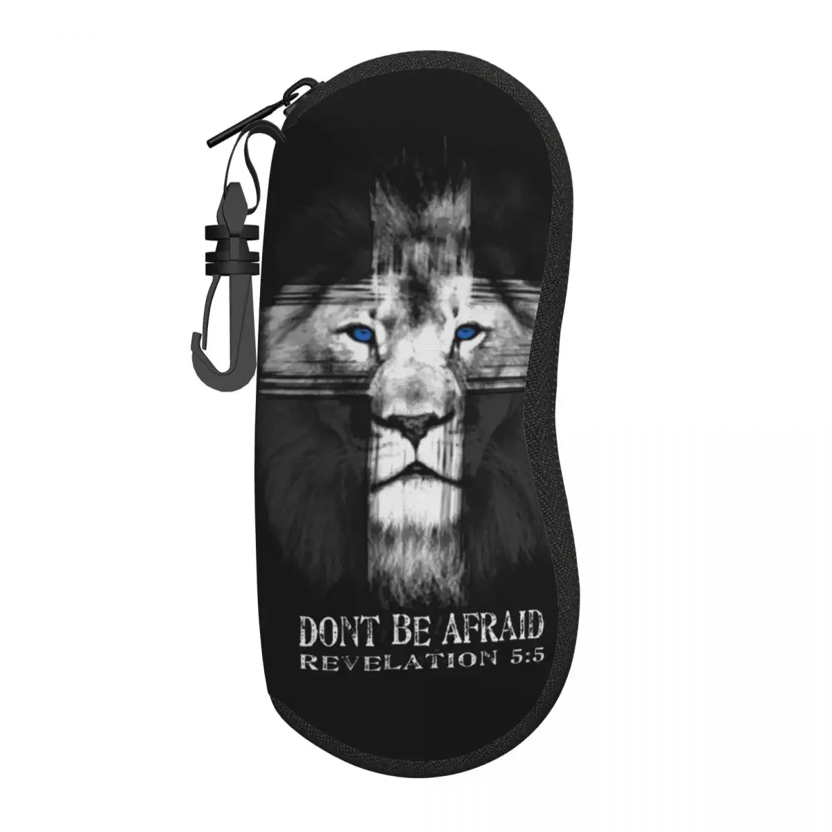 Custom Cool Lion Of Judah Jesus Cross Shell Eyeglasses Protector Cases Cool Sunglass Case Christian Faith Glasses Pouch