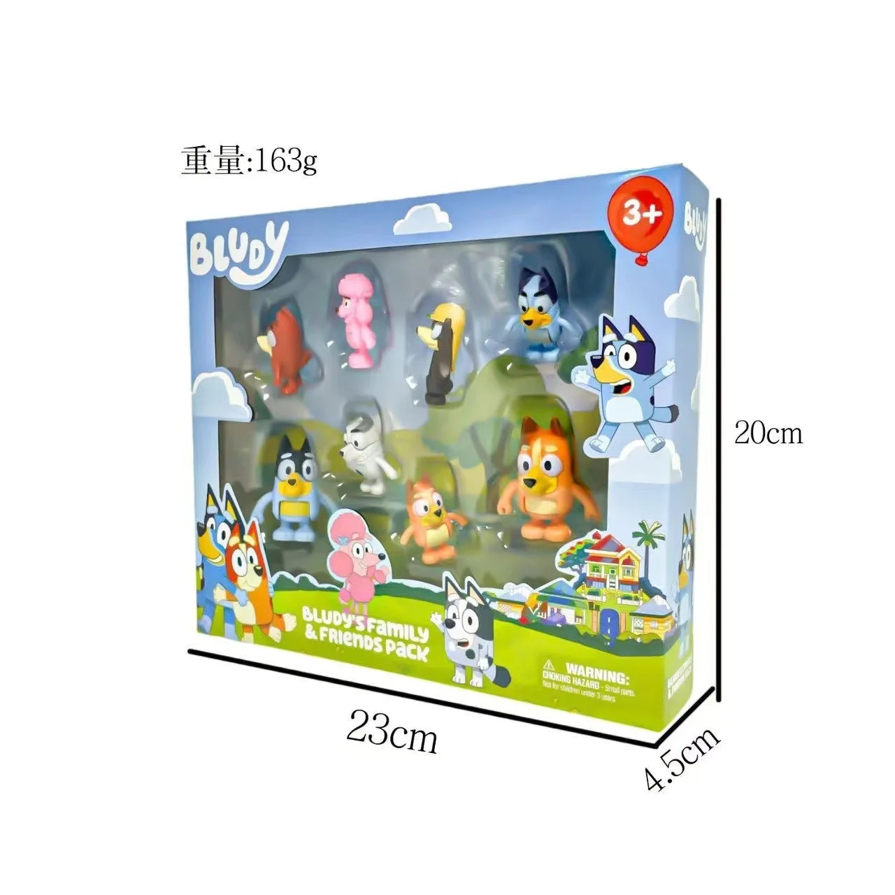 Bluey Familie en Vrienden Actiefiguren 8-pack Poseerbare verzamelfiguren Speelgoed voor rollenspel Verjaardagscadeau voor kinderen