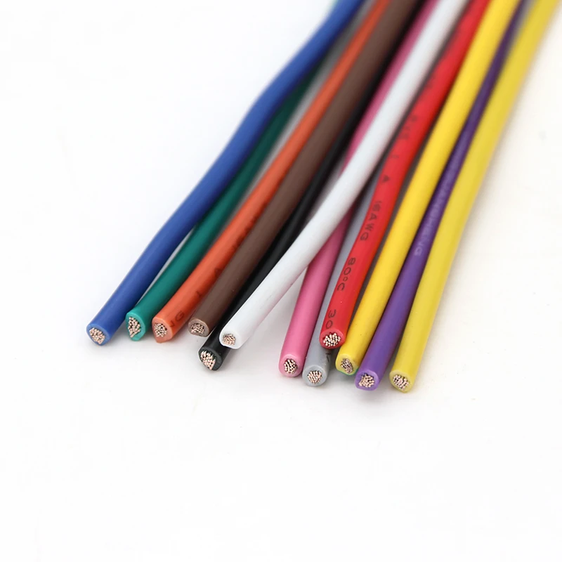 5/10M UL1007 cavo in filo di rame stagnato PVC 30/28/26/24/22/20/18/16 AWG bianco/nero/rosso/giallo/verde/blu/grigio/viola/marrone/arancione