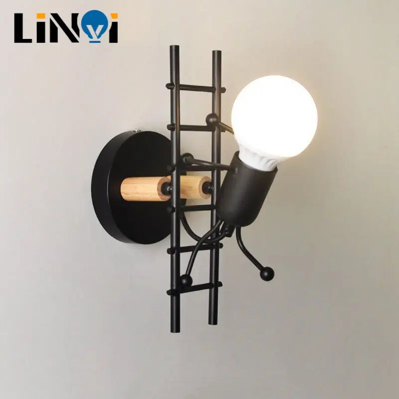 

Humanoid Creative Wall Light Indoor Wall Lamp Modern Wall Sconce Light Art Decor Iron E27 Base for Bedroom Children Room Kitchen