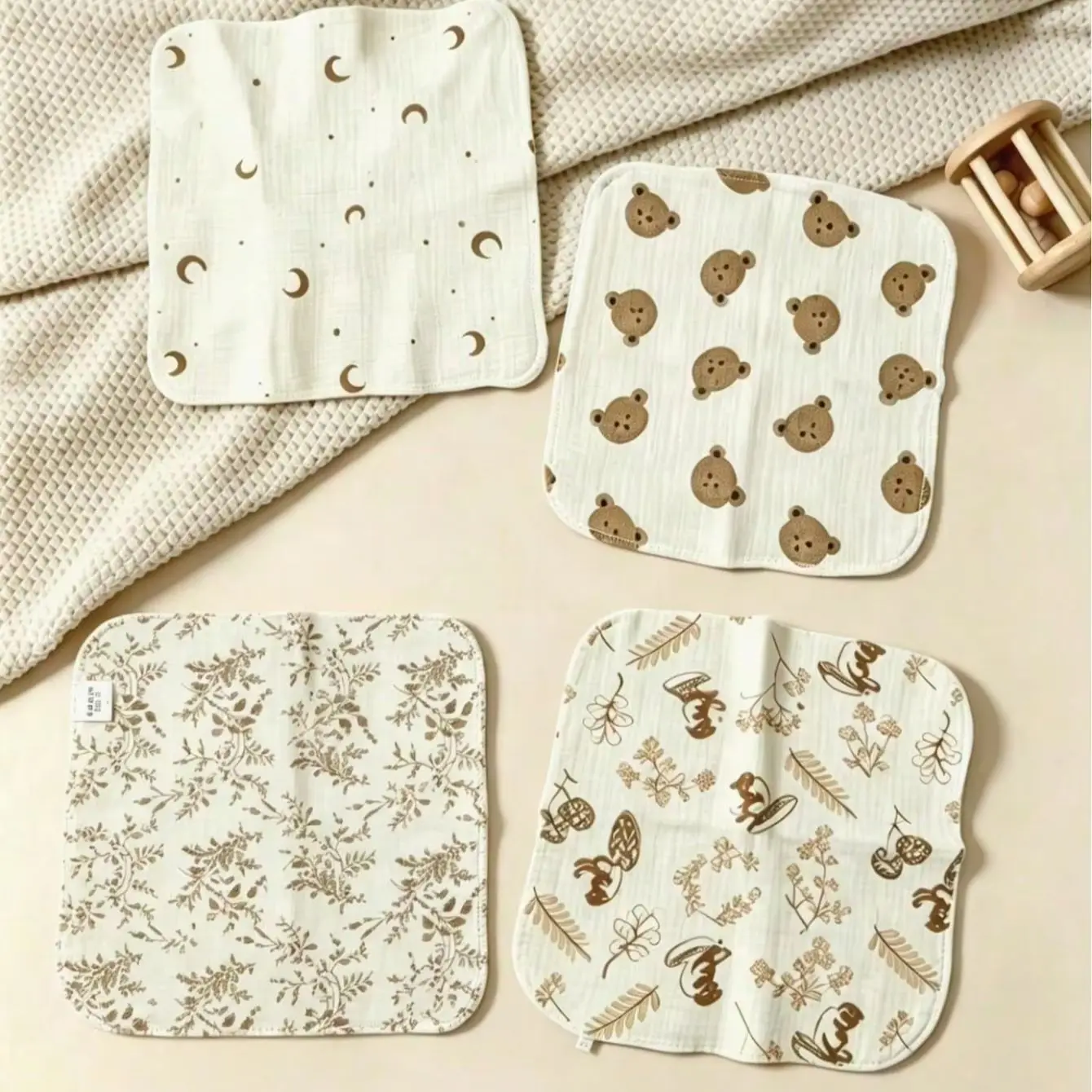 

3/5Pcs 3 Pack Muslin Baby Drooling Bibs Breathable Reusable Saliva Bibs Essential Nursery Feeding Accessory Newborn Shower Gift