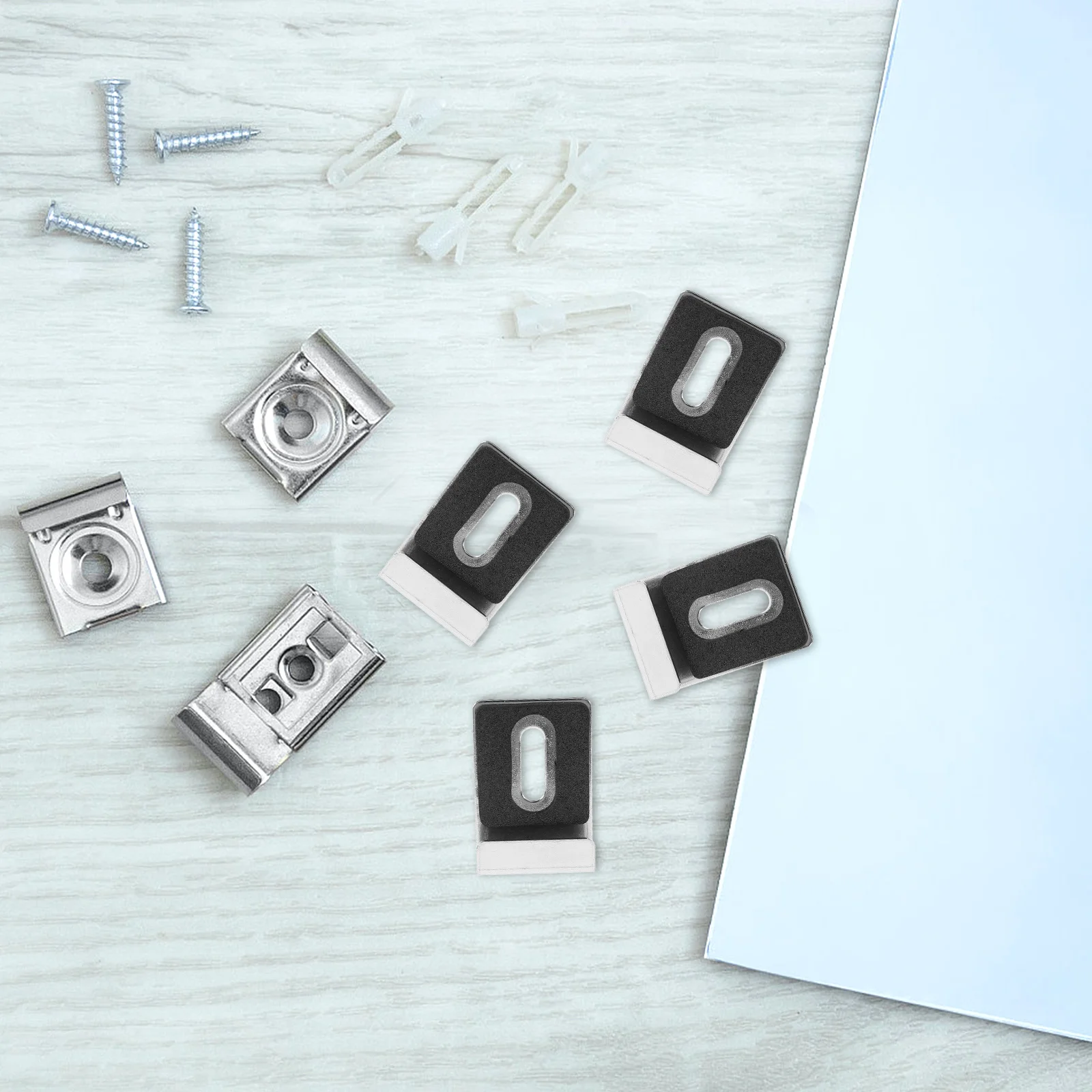 

4Pcs Stainless Steel Mirror Clips Wall Mounting Frameless Mirror Holders Glass Retainer Hanging Kit Wall Clips