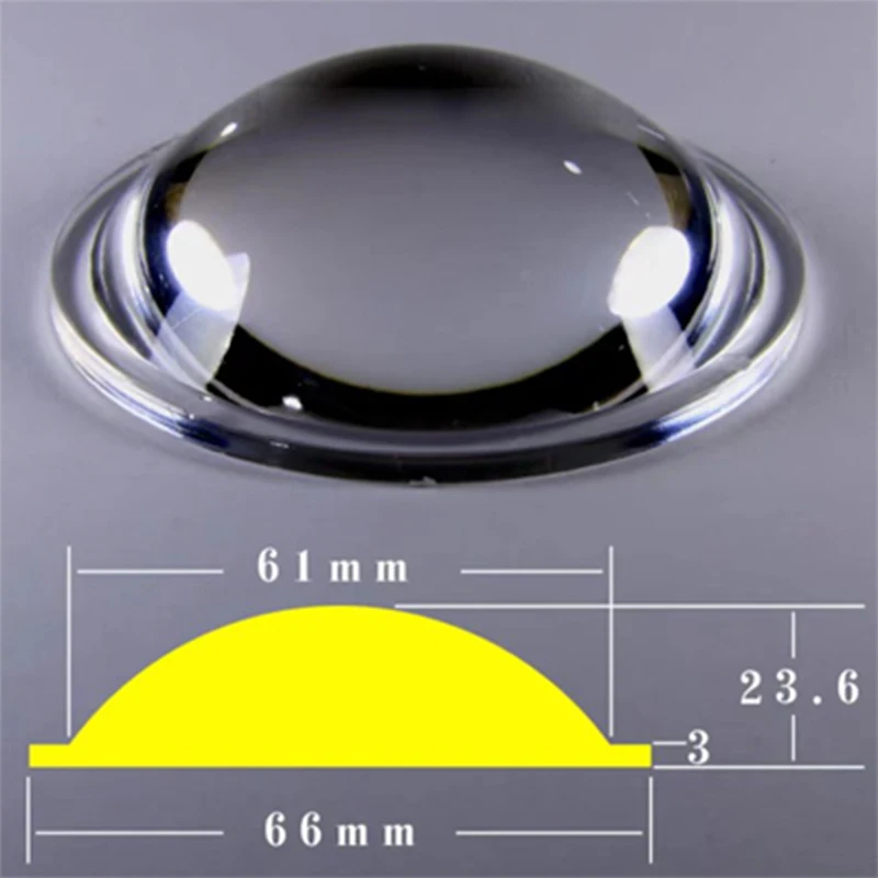 66MM Strong Focus Flashlight Lamp Cap Accessories Acrylic Magnifying Spotlight LED Convex Lens Focusing Lens Fishing Li