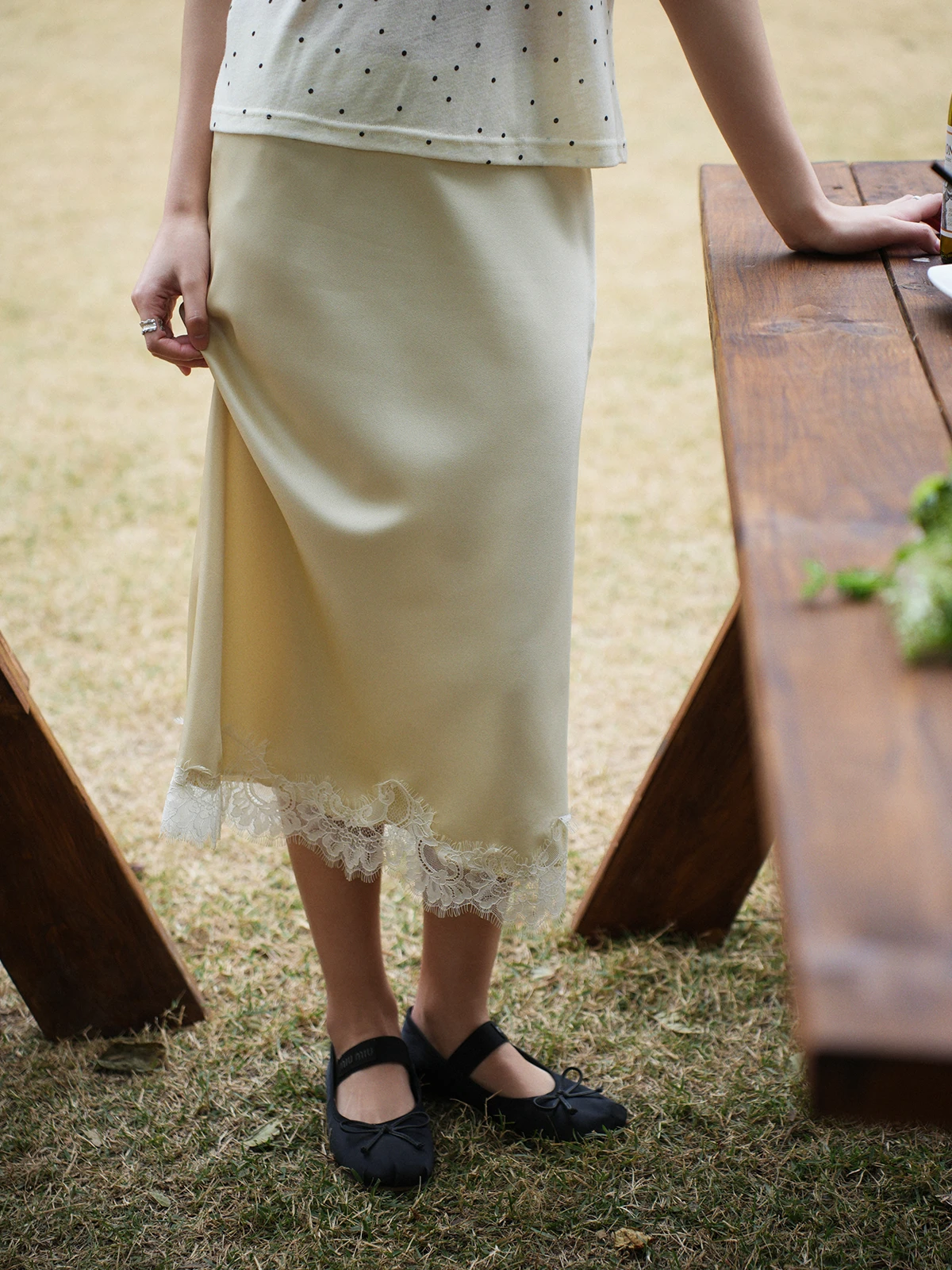 

Женская модная юбка Botanique Plant Science Romantic Aosphere Matte Lace, весна 2026, приталенная, из полиэстера и ацетата