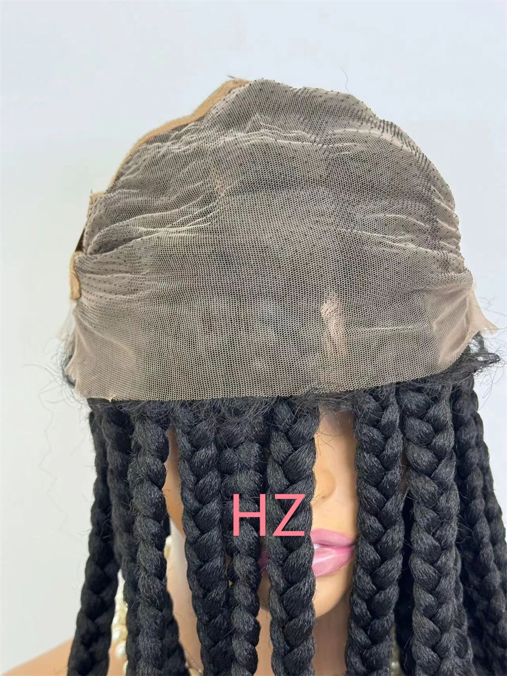 HZ Синтетические полные кружевные плетеные парики без узлов, твист-косички, парики для чернокожих женщин, прямой кружевной передний плетеный парик с