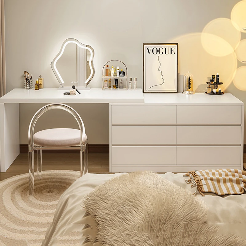 Mirror Led Lights Dressing Table Drawer Women Chair Makeup Dressing Table Bedroom White Comodas Con Cajones Barbie Furniture