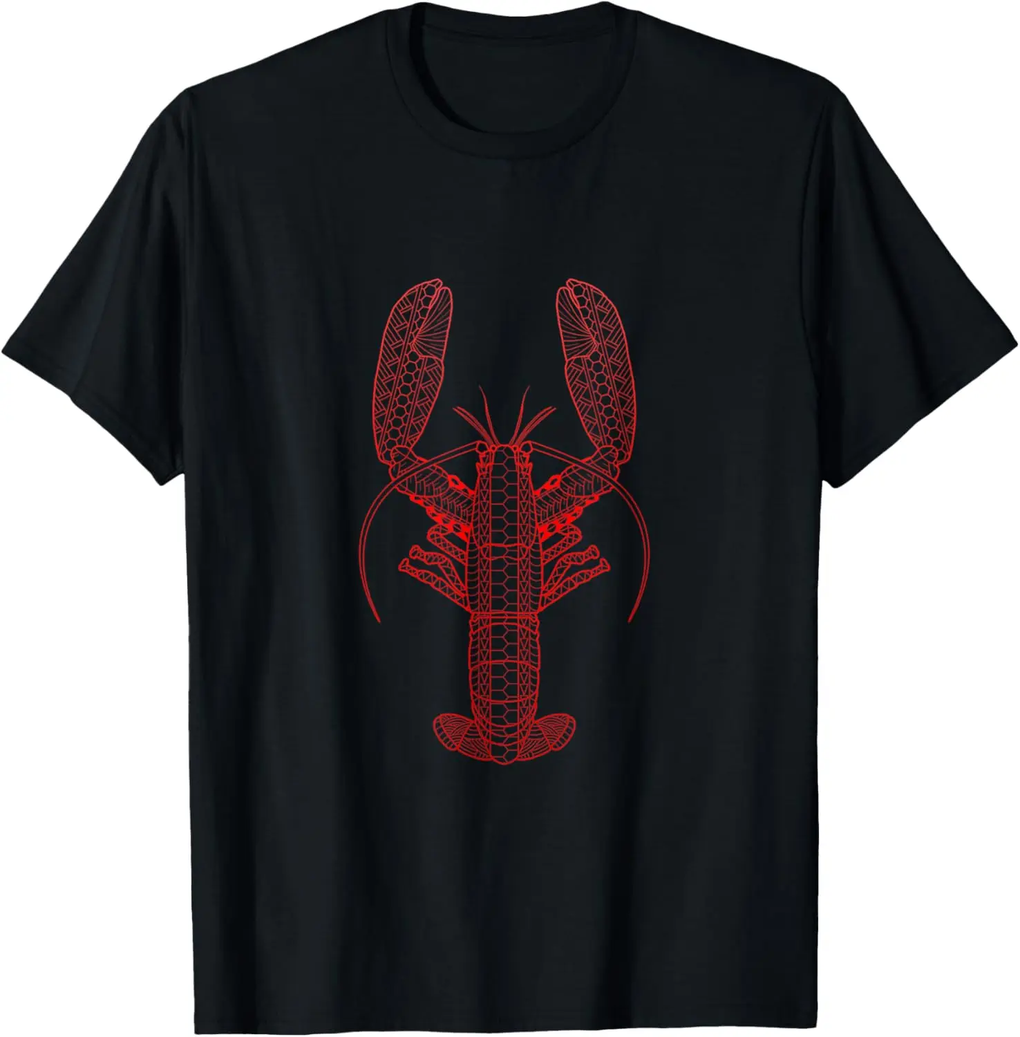 T-shirt de fruits de mer d'animal de homard de style de tatouage tribal