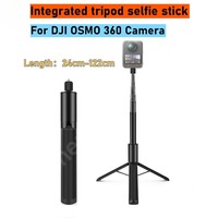 For DJI Osmo 360 2-in-1 Invisible Selfie Stick + Tripod Extendable 1/4 Screw Metal Selfie Rod For Insta360 X5 X4 X3 DJI Osmo 360