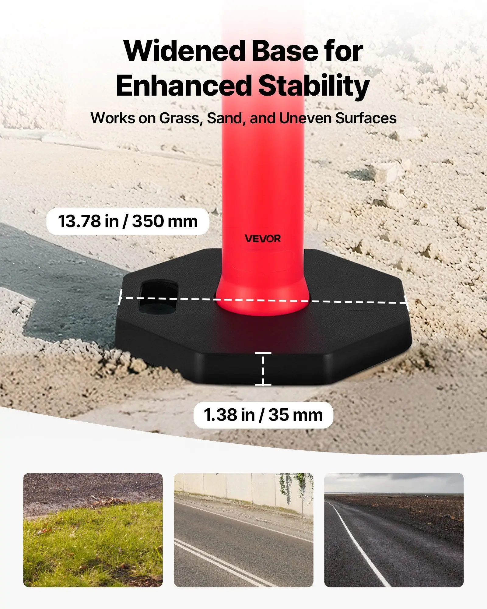 Конусы безопасности дорожного движения, 6 шт., 48-дюймовые стойки для беспокойства со светоотражающими полосами и утяжеленным основанием для парковки в строительстве
