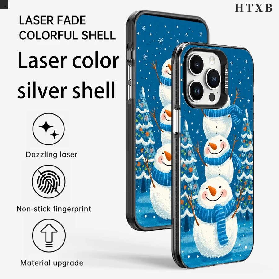 Happy Snowman Stacking Phone untuk iPhone 17 hingga 11 Pro Max Plus