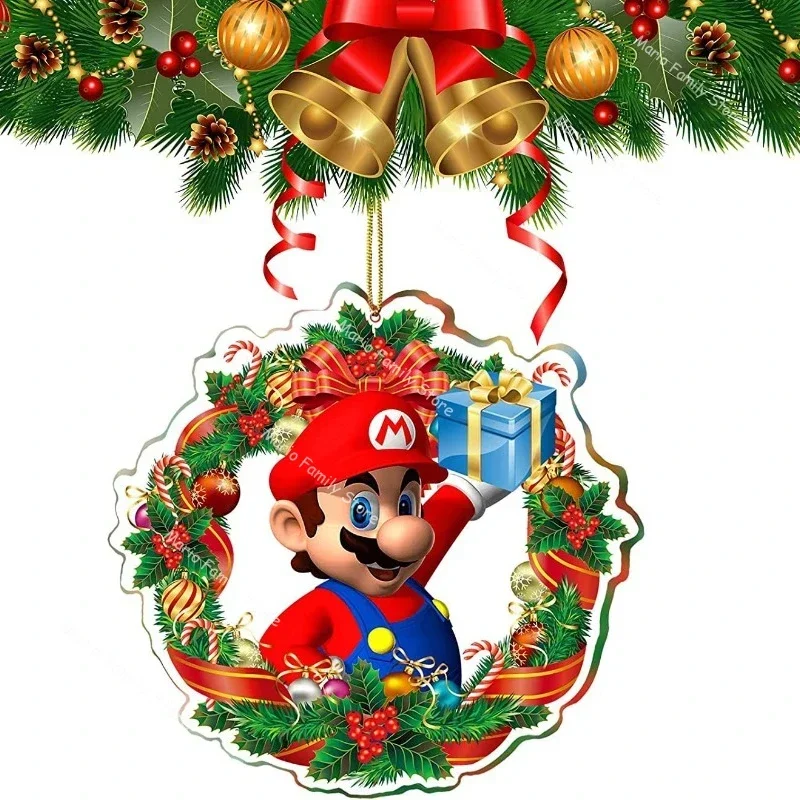 Super Mario Bros Christmas Decoration Anime Christmas Tree Ornaments Cartoon Birthday Party Halloween Hanging Ornament Gifts