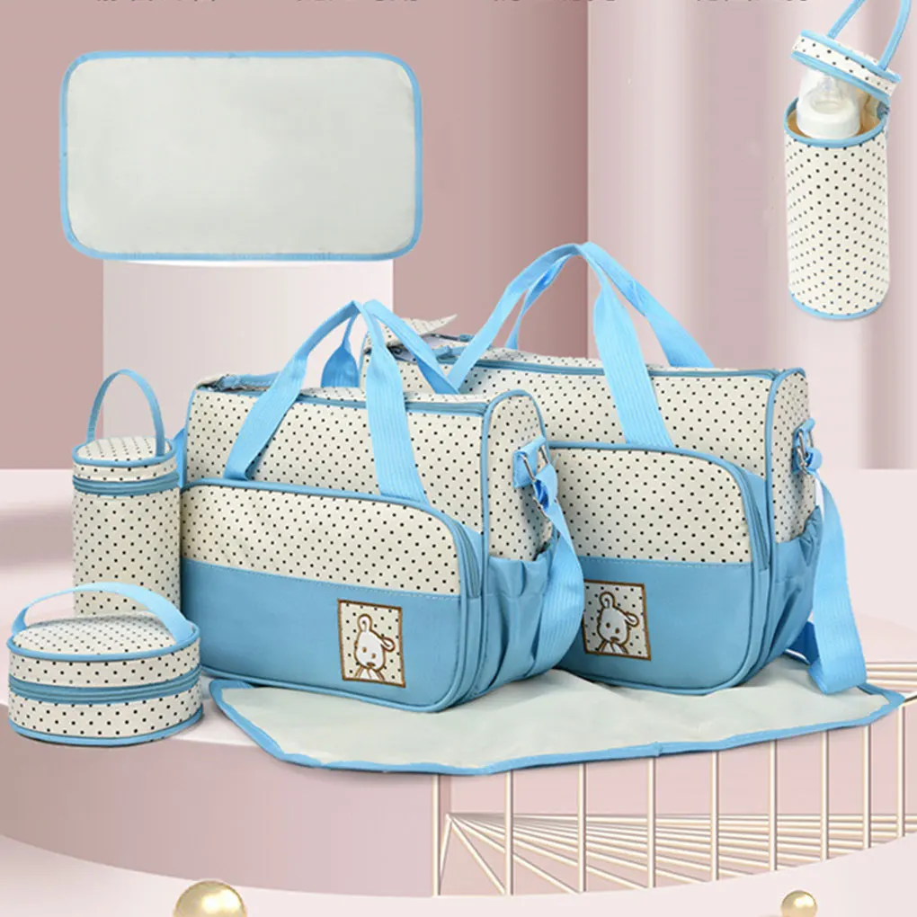 

Waterproof Diaper Nappy Changing Bag Set Large Capacity Stylish Easy To Clean Eco-friendly Polyester purple