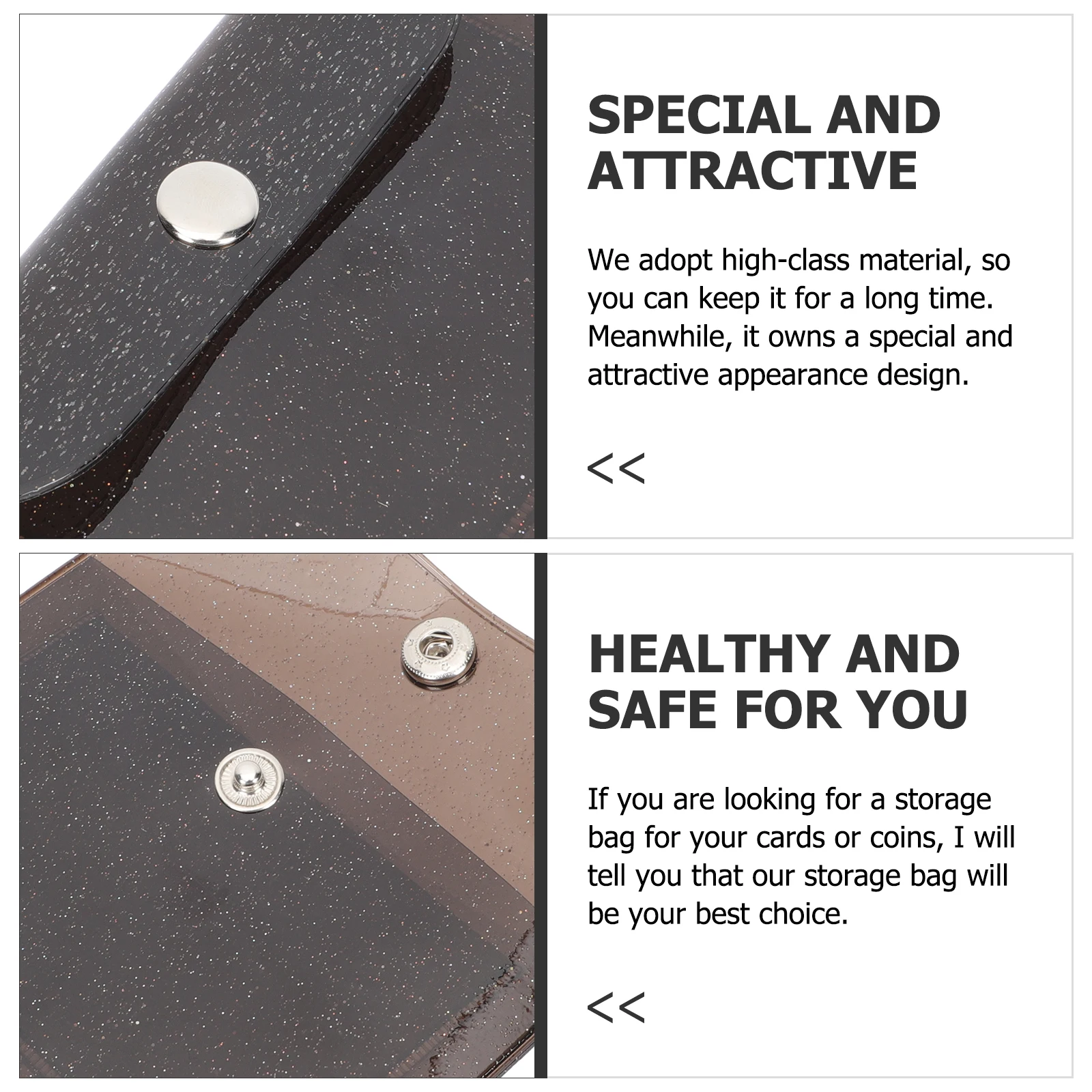 

3Pcs PVC Transparent Wallet Compact Card Storage Bag for Business Cards Holder Money Organizer Travel Change Pouch Mini Wallet