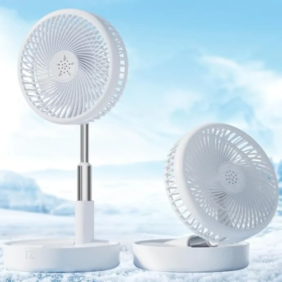 

Portable Fan, Battery Operated Rechargeable USB Fan with Remote, Foldable Floor Table Desk Pedestal Fan for Bedroom Camping Tra