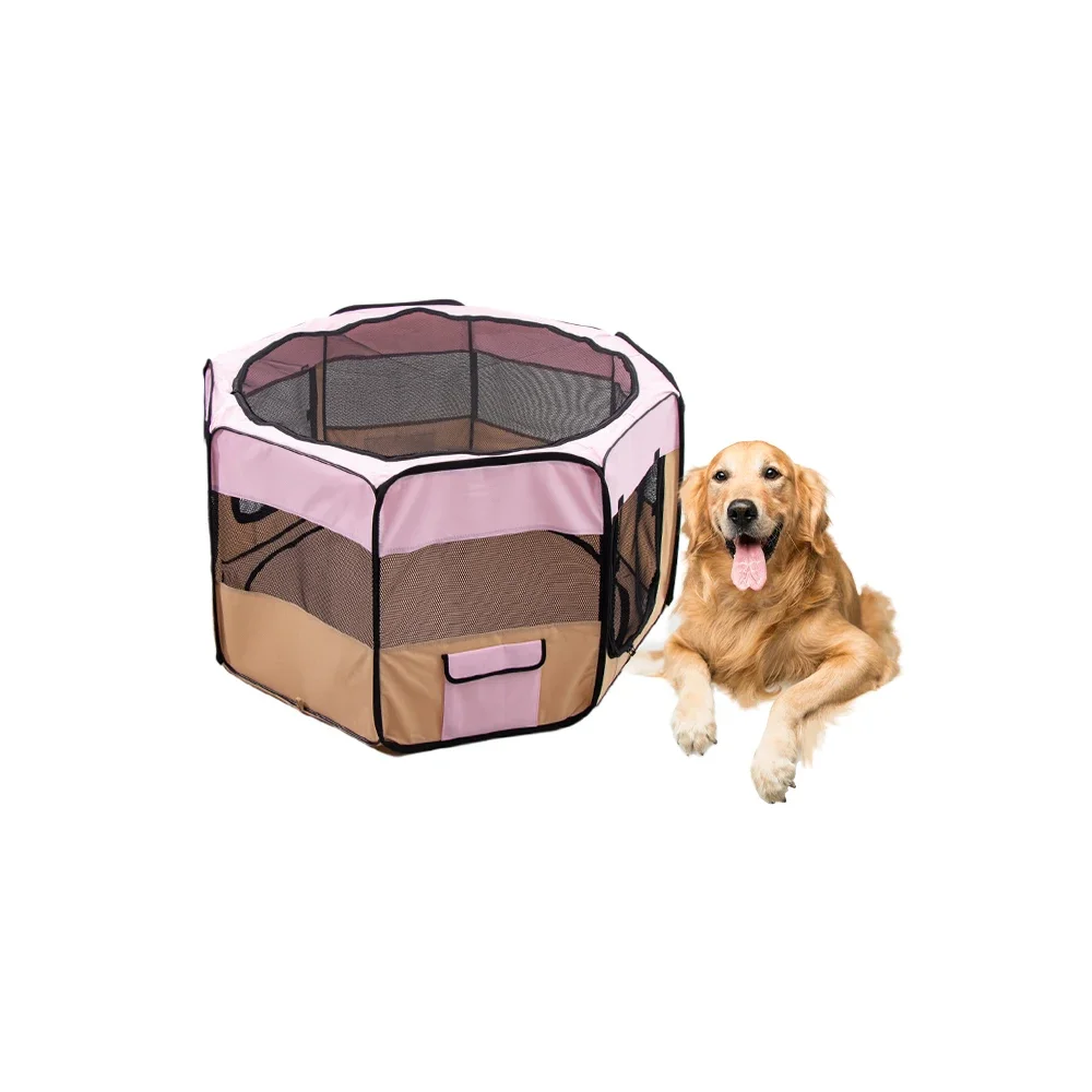 Factory Direct Price Foldable Pet Dog Cat Playpen Breathable Anti Scratch Mesh Oxford Cloth Soft Pet Fence