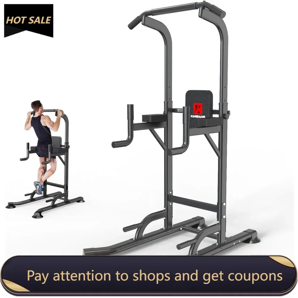 

Power Tower Adjustable Height Pull Up & Dip Station Multi-Function Home Strength Training Fitness Workout Station for Home Gym