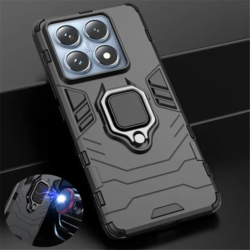 Étui de support d'anneau magnétique blindé pour Xiaomi 14T 13T 12T 11T Pro Mi 15 5G, housse de