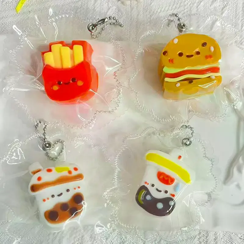 

Милая симуляционная игрушка-антистресс в виде еды: картофель фри, бургеры. Силиконовая игрушка для снятия стресса, забавная игрушка для медленного восстановления формы, брелок-подарок.