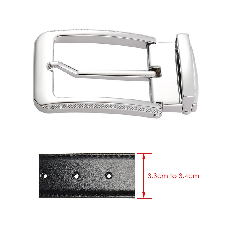 VATLTY New 34mm Men\'s Belt Buckle Hard Zinc Alloy Silver Buckle Stylish Trouser Belt Buckle for Male Men Gift