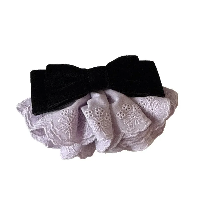 Lace Velvet Bow Hair Clip, Feminine Temperament, Low Ponytail, Spring Clip, Half Tie Hair Clip, Headband Hair Accessory