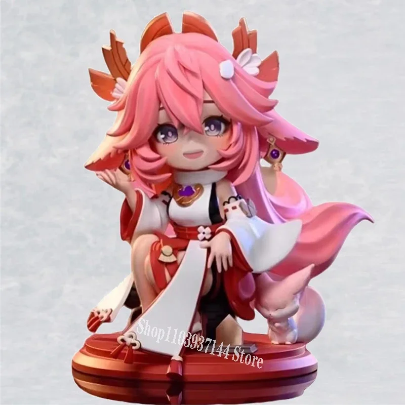 

16cm Anime Yae Genshin Impact Action Figures Q-Version Fox Yae Miko Figure Kawaii Dolls PVC Collectable Peripherals Toys Gifts