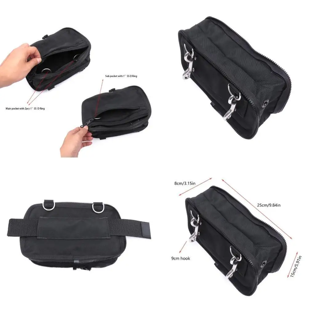 

Y1UC Diving Storage Pocket Bag with Double Ended Hook Diving Sidemount Storage