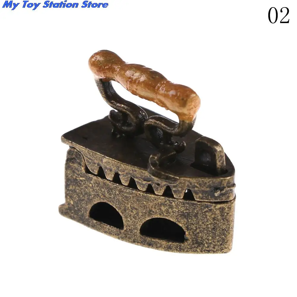 لعبة مصغرة دمية ، معدن عتيق ، ملابس حديد سوداء ، إكسسوارات أثاث ، تخفيضات كبيرة ، #2