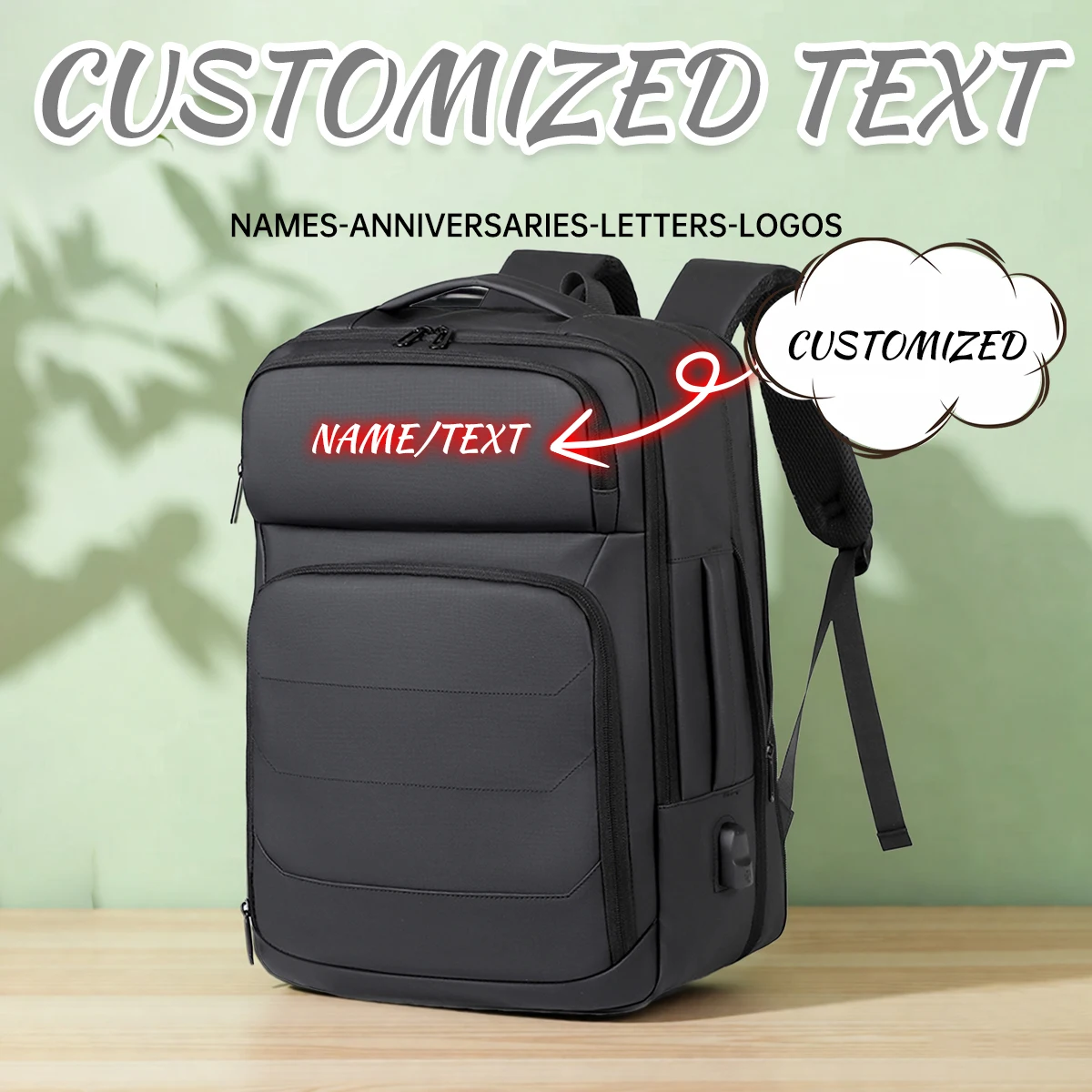 

Рюкзак для мужчин с индивидуальным логотипом, для путешествий и командировок, для ноутбука 15,6 дюймов, школьный рюкзак, персонализированный, сделай сам