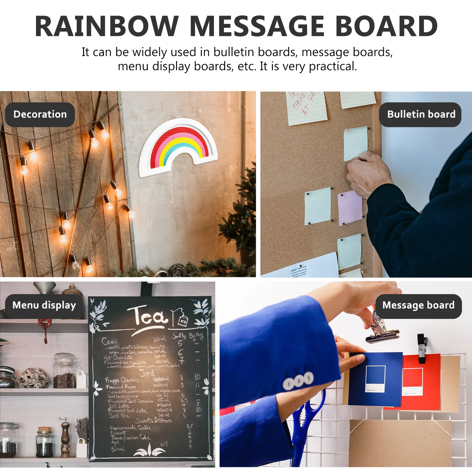 

Rainbow Alphabet Board Decoration Fabric Photo Classroom Decorate for Pictures Memo Wall Wood Photos Child Decorative Note