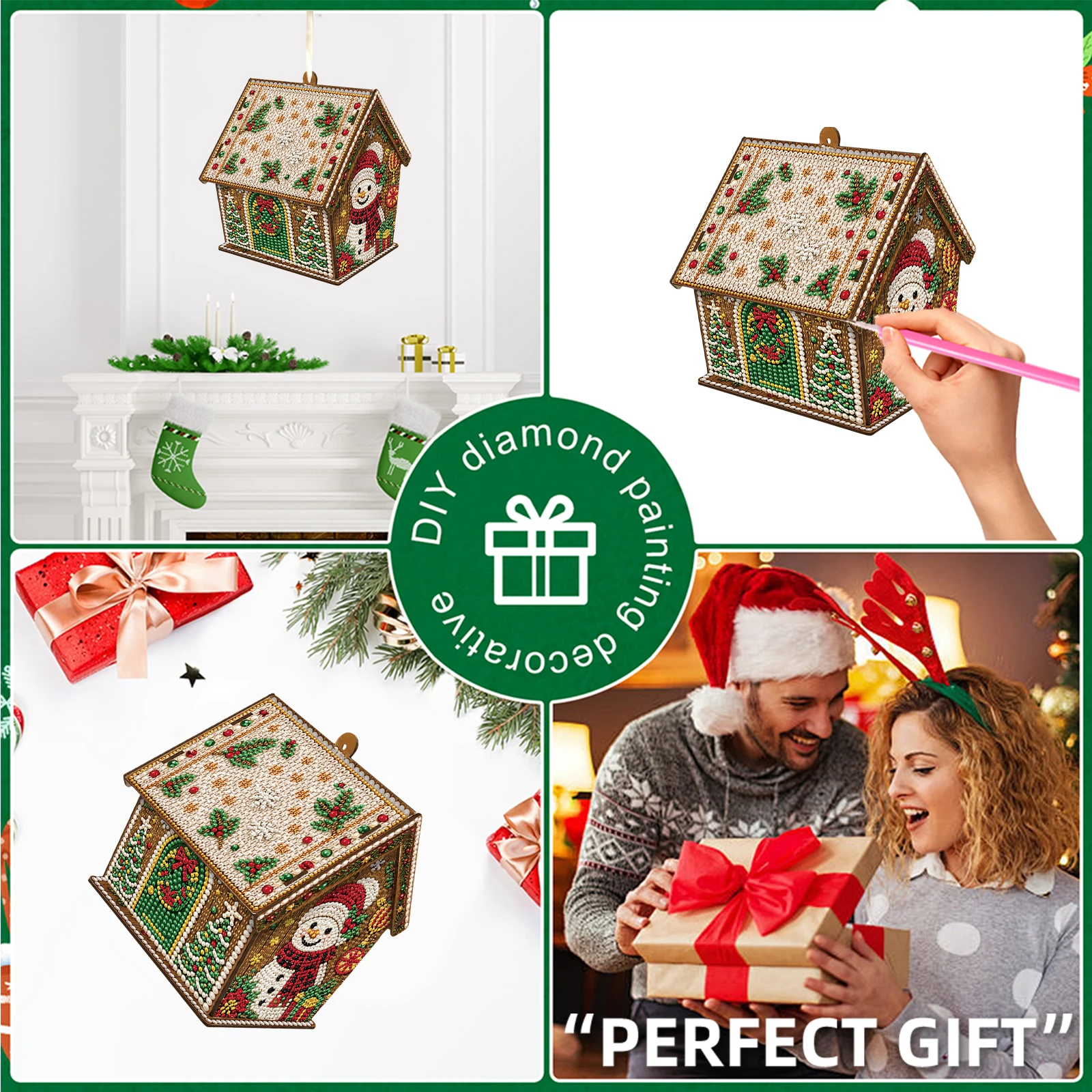 Gem Mosaic Wooden House Kit DI - огляд і ціна Art Craft Holiday