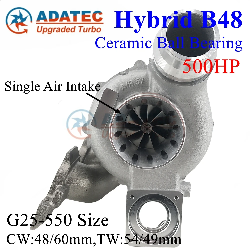 

Hybrid B48 Ball Bearing G25-550 Turbocharger 600HP 49477-02400 49477-02401 11652393604 Upgrade Turbine for BMW X4 2018/04-2019/1