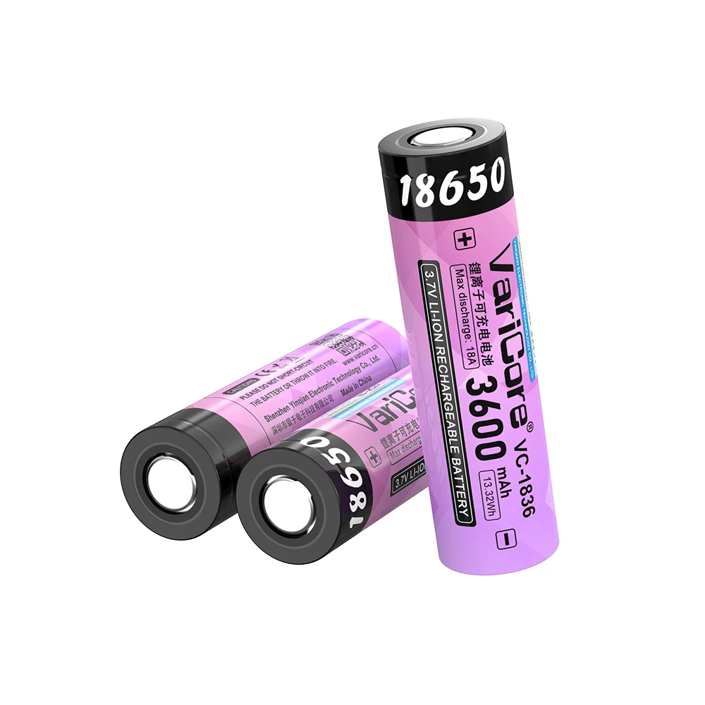 18650 بطارية ليثيوم أيون 3.7 فولت 3600 مللي أمبير جودة الفئة أ يمكن شحنها آمنة ودائمة دورة طويلة العمر VariCore VVV #4