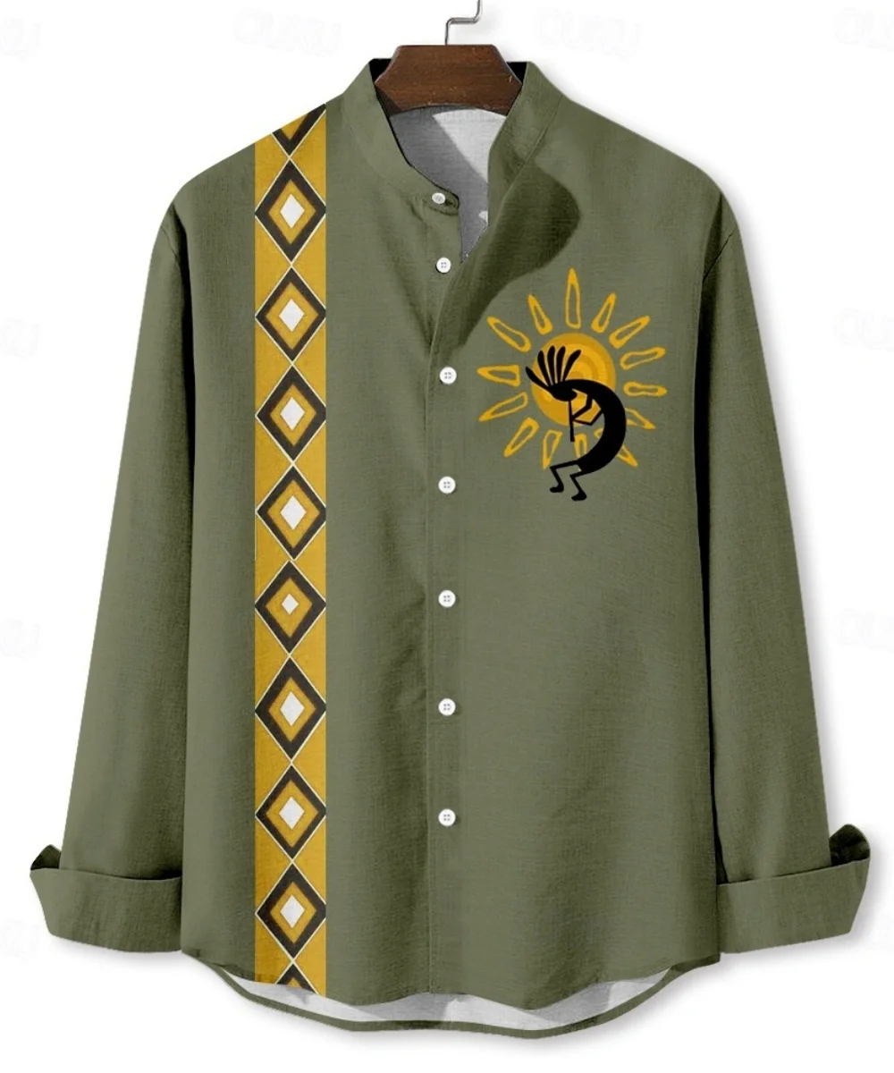 Fashionable and minimalist linen art print short-sleeved shirts, comfortable and best-selling shirts for men and women