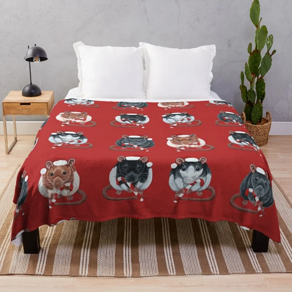 

Festive Rats Throw Blanket For Decorative Sofa manga Decoratives Plaid on the sofa cosplay anime Blankets