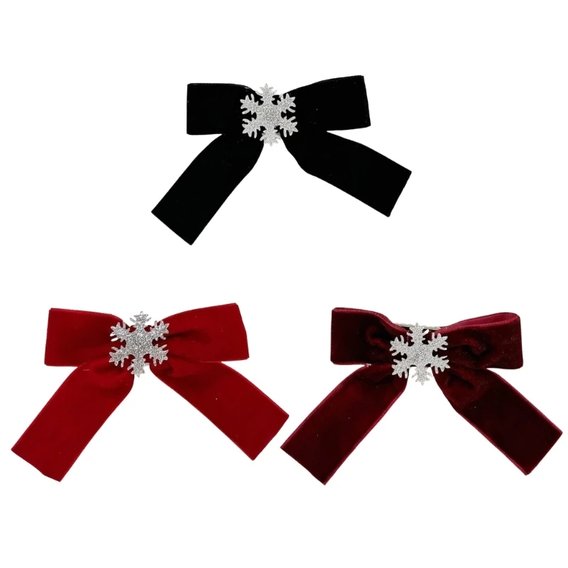 

Christmas Haipin Bowknot Snowflake Side Clip Christmas Hair Clip Barrette Drop shipping