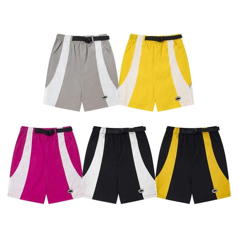 

Casual Loose Couple ort Pants American Trendy Brand Devil Island Cruise Print Spor Splicing Summer Youth Straight Leg Pants