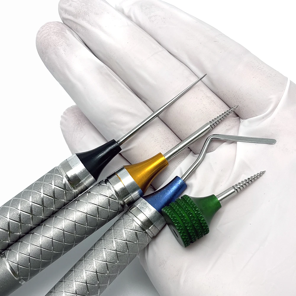 4Pcs Dental Tooth Titanium Extraction Flex periotomo Power Kit punta in titanio strumento flessibile per strumenti in titanio parodontale