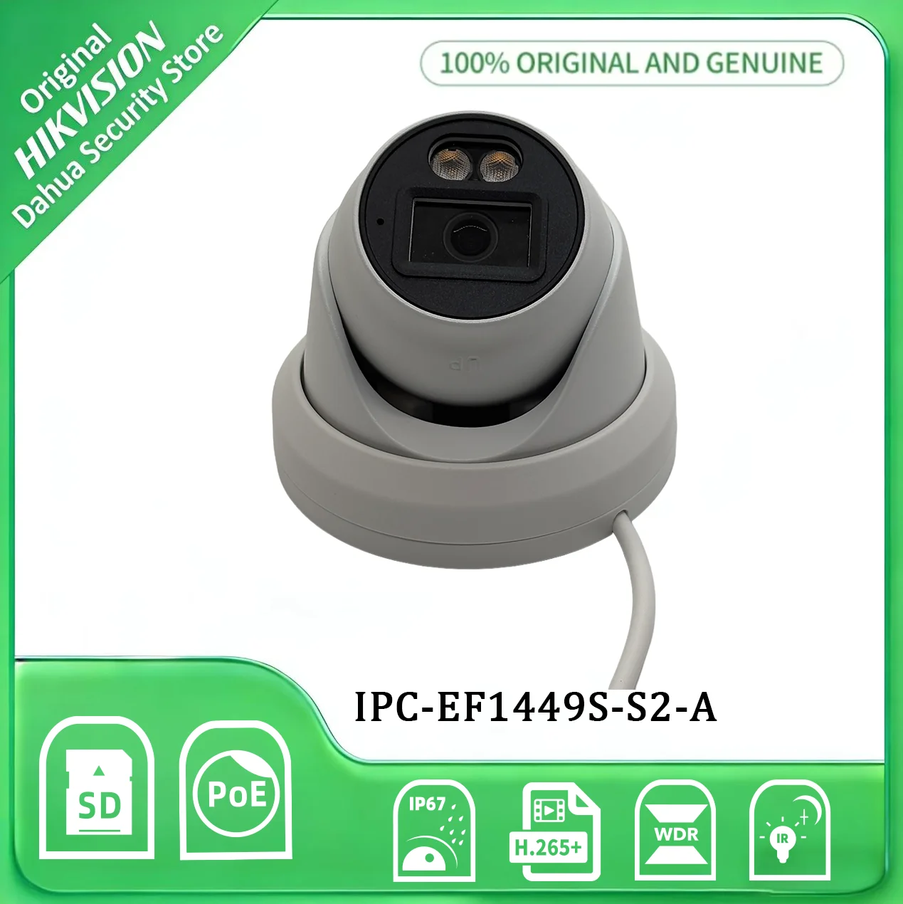 

IPC-EF1449S-S2 4MP AI IP Camera Human Detection 30m Dual Light H.265 PoE IP67 Outdoor Security Surveillance Camera