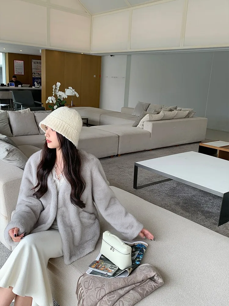 

Специальное предложение Benxe: Экологичное меховое пальто V-Ne из искусственной кожи и меха, теплое зимнее женское пальто